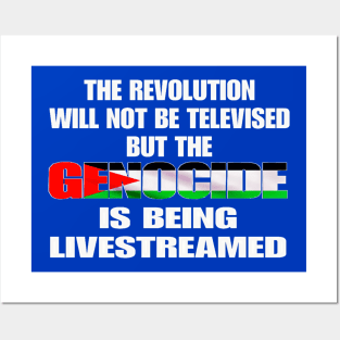 The Revolution Will Not Be Televised But The Genocide Is Being Livestreamed - Genocide Flag Colors - Double-sided Posters and Art